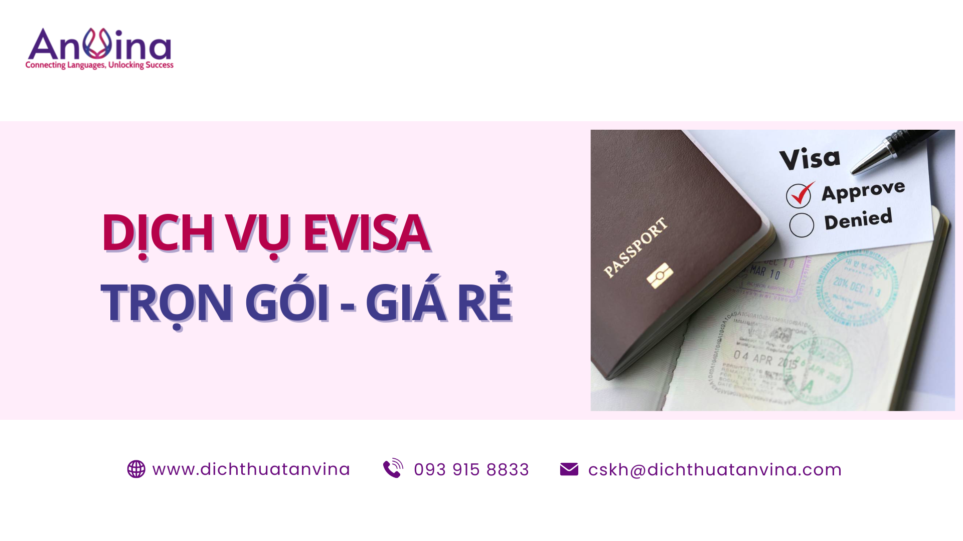 Dịch vụ evisa trọn gói - giá rẻ