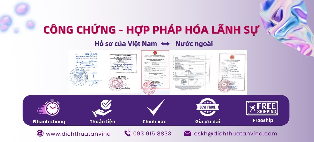 Công chứng- Hợp pháp hoá lãnh sự tại Anvina