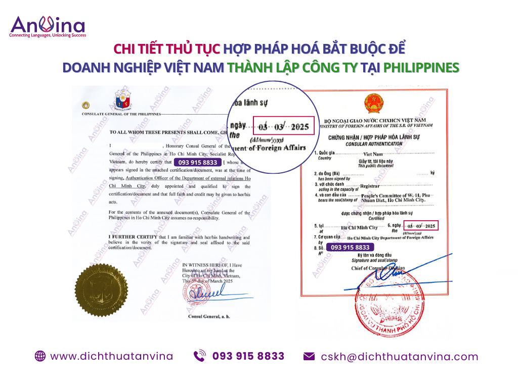 Thủ tục hợp pháp hóa để thành lập công ty tại Philippines