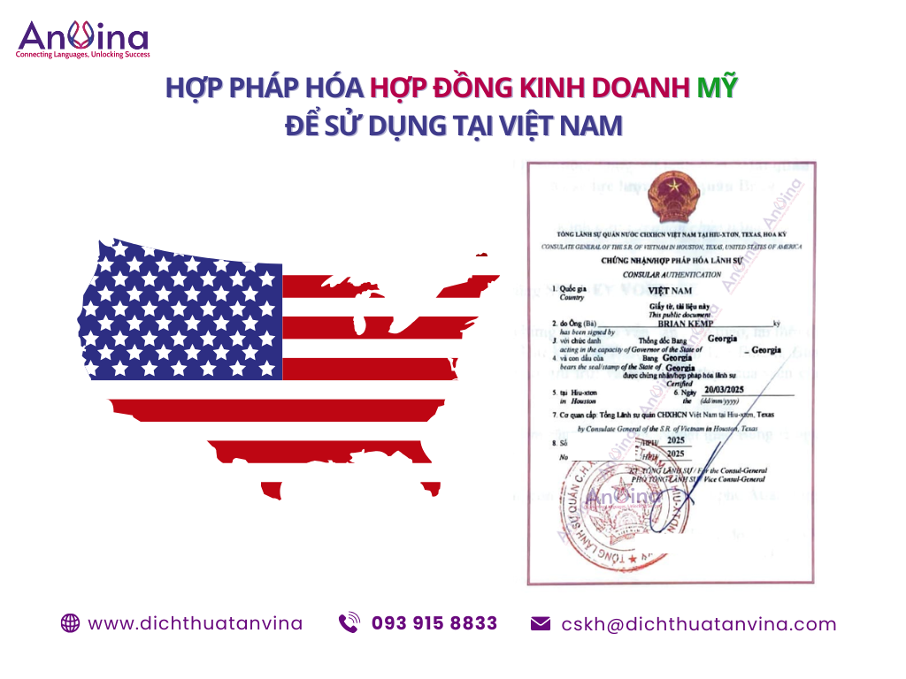 Hợp pháp hóa hợp đồng kinh doanh Mỹ