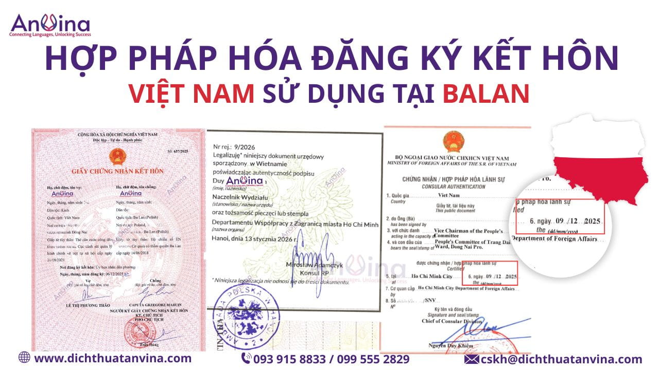 Hợp pháp hóa lãnh sự đăng ký kết hôn đi Ba Lan
