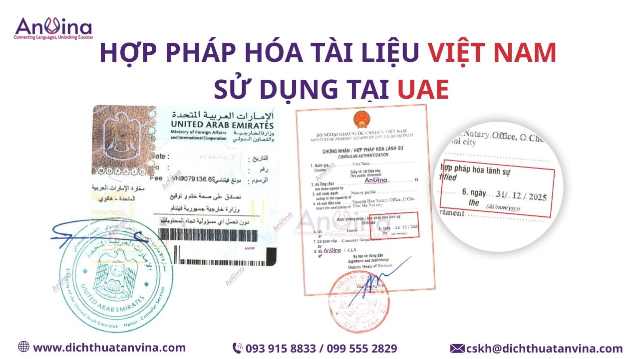 Kết quả hợp pháp hóa lãnh sự tài liệu Việt Nam sử dụng tại UAE